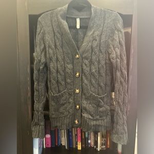 Charcoal Cardigan (thick cotton) size small